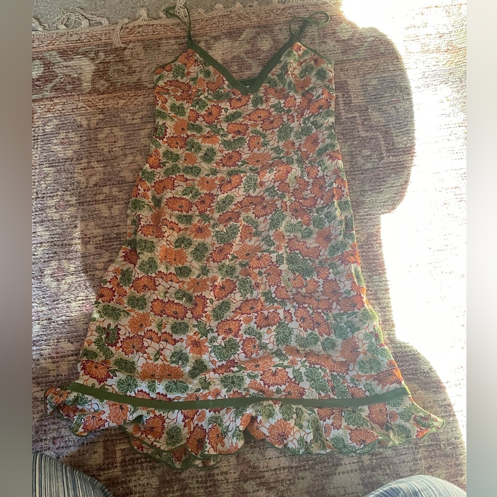 Vintage Floral Spaghetti Strap Dress